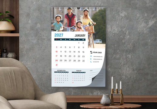Corporate Minimal Wall Calendar 2027