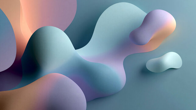 Colorful abstract shapes blend together on a smooth surface in a creative design setting