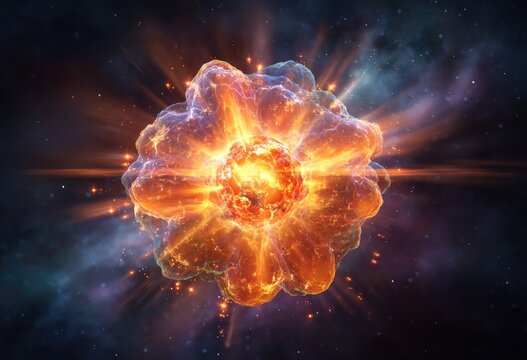 Cosmic explosion; vibrant energy sphere