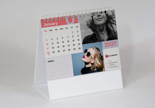 Modern Desk Calendar 2027