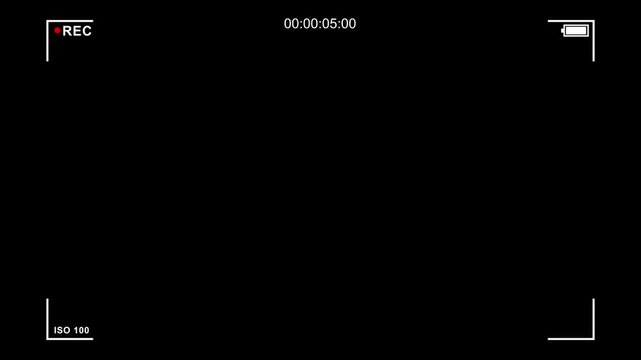 Recording camera Recorder Screen Overlay, with running timecode