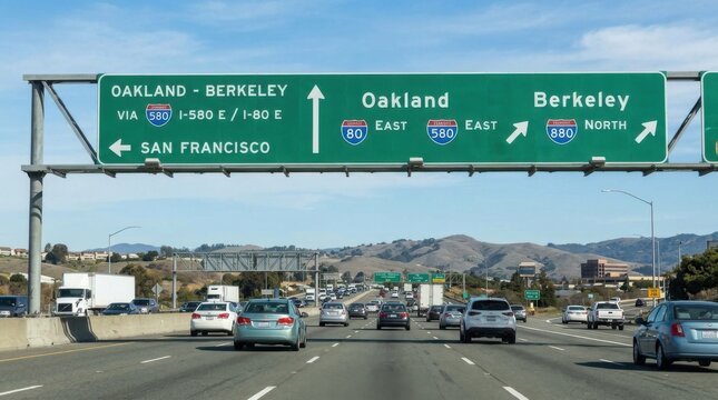Navigational Freeway Sign System Guiding Towards Key California Cities
