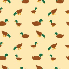 Fototapeta premium Mallard seamless pattern design