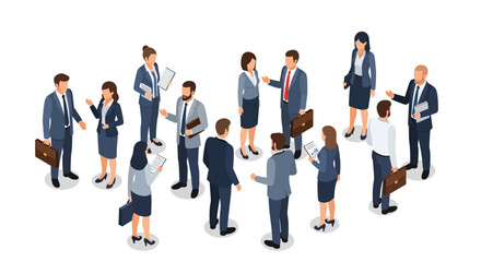Fototapeta premium A diverse group of professionals interact and network at a modern business meeting or conference
