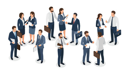Fototapeta premium Diverse group of professionals interacting and collaborating in a modern business environment high quality