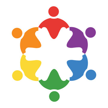 Colorful Collaborative Symbol Representing Unity and Teamwork