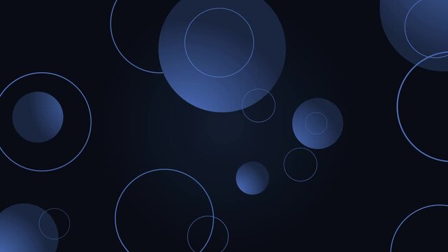 Abstract background with glowing circles and thin rings modern digital style with soft light animation