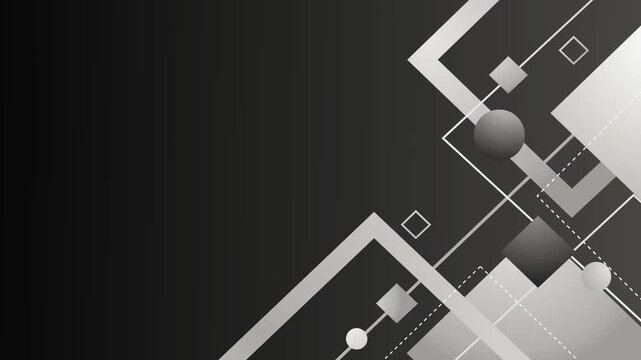 Abstract geometric background with diagonal shapes lines and circles animation