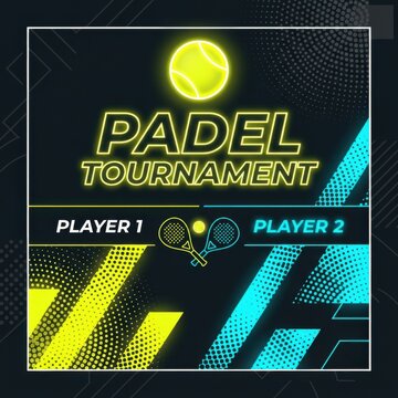 Modern Padel Tournament Poster Design Vibrant Neon Lights And Dynamic Graphics