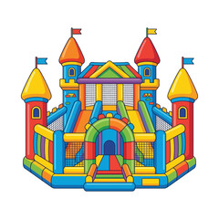Colorful Inflatable Bouncy Castle Play House for Kids Outdoor Entertainment