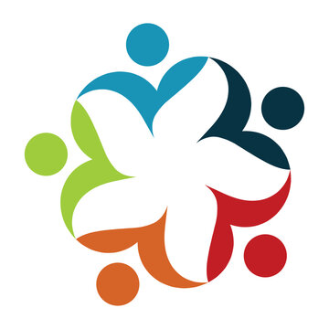 Colorful abstract design representing diversity and community in a modern style