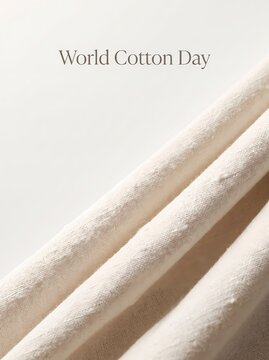 Soft White Luxury Cotton Fabric Texture Background for World Cotton Day Celebration