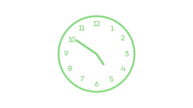 Minimal analog clock showing time simple modern design with glowing numerals and hands animation