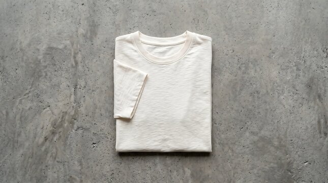 Premium Cotton White T-Shirt Flat Lay Mockup with Vintage Typography
