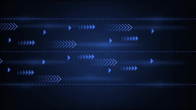 Abstract motion arrows and glowing lines background creating a fast futuristic digital design animation