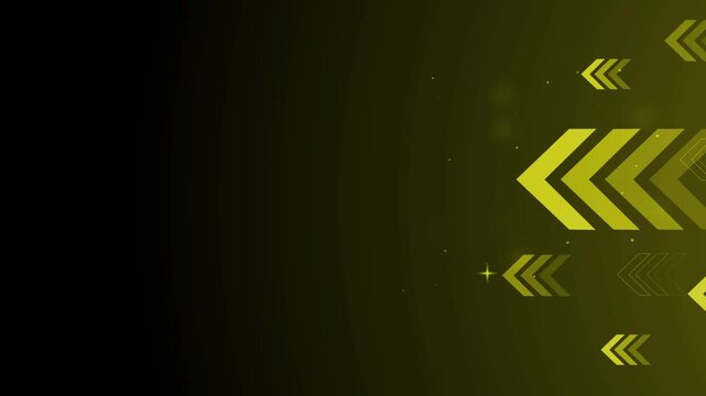 Dark abstract tech background with glowing chevron arrows and space for text on the left animation