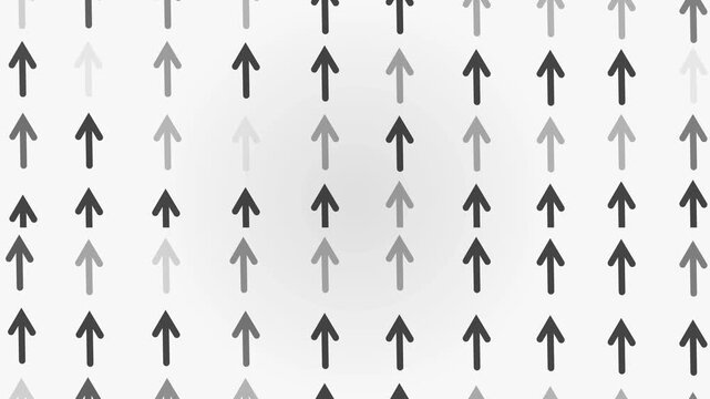 Glowing upward arrows background showing growth progress and direction in a simple abstract pattern animation
