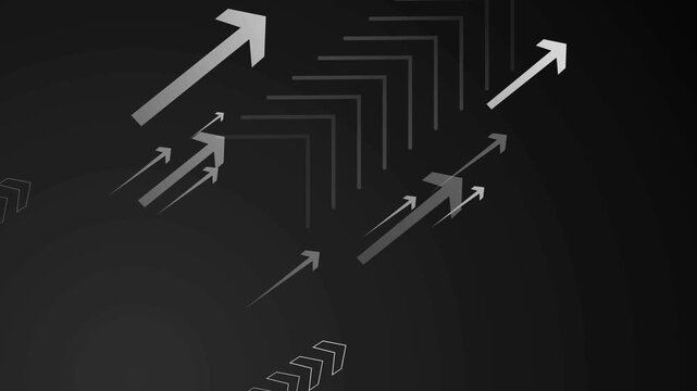 Abstract background with arrows pointing upward showing growth progress and success animation