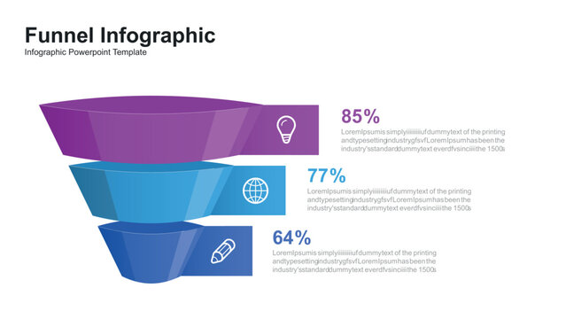 Funnel Infographic Chart in Modern Corporate Business Presentation Style
