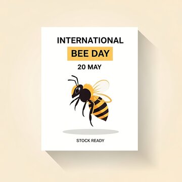 International Bee Day poster with honeybee illustration.