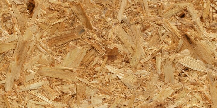 Detailed closeup of oriented strand board texture