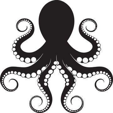 Abstract Octopus Vector Illustration with Ornamental Pattern Decorative Frame and Elegant Black Gold Design for Creative Art Background and Graphic Decoration