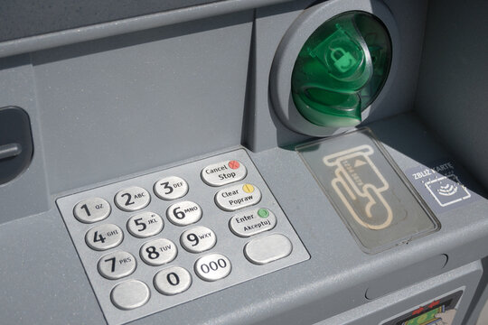 An ATM, a device for withdrawing and depositing cash.
