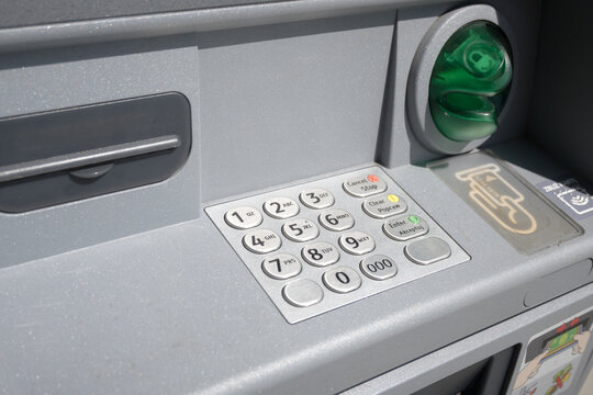 An ATM, a device for withdrawing and depositing cash.
