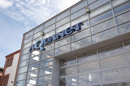 AQuanet &ndash; the sign of the municipal water supply company in Poznań. Poznań, Poland, August 2, 2026.
