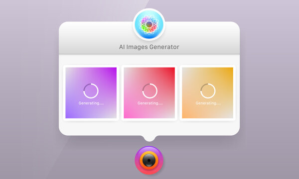 AI image generator popup widget user interface design template