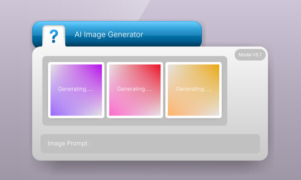 AI image generator widget user interface design template
