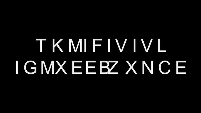 Futuristic random text animation featuring the word artificial intellegence. Ideal for cybersecurity, software loading screens, HUD displays and technology related designs.