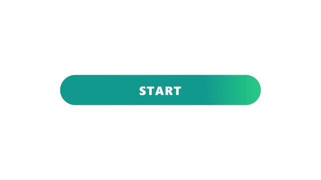 Green Gradient Start Button Element for Web Interface Design and Digital Application User Experience Interactive Navigation