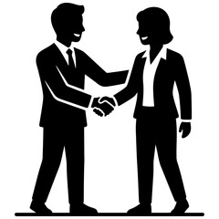 Fototapeta premium business handshake between man and woman in suits partnership and agreement