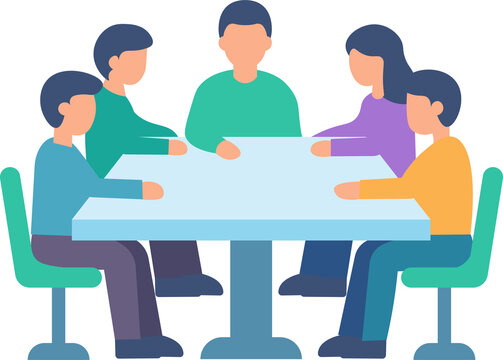 business meeting table discussion clipart vector shape