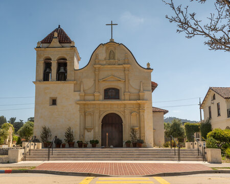 San Carlos Cathedral front, Monterey, California, USA