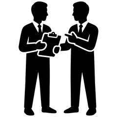 Fototapeta premium two businessmen collaborating on clipboard with manager explaining project in office
