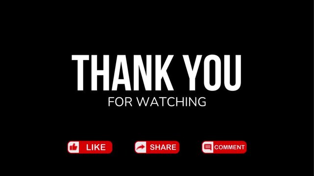 Minimal Black and White End Screen Animation with Thank You Message and Modern Typography

Minimal black and white animated end screen featuring a thank you message with clean modern typography. Suita