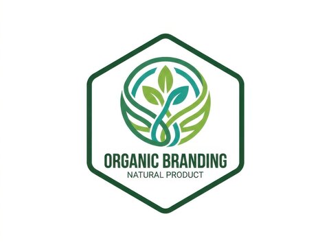 Stylized plant sprout with flowing stems for organic branding and eco friendly concepts