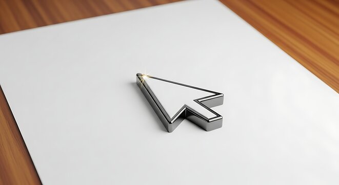 Modern silver metal hinge on white surface.