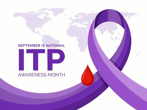 National ITP Awareness Month Poster with Purple Ribbon