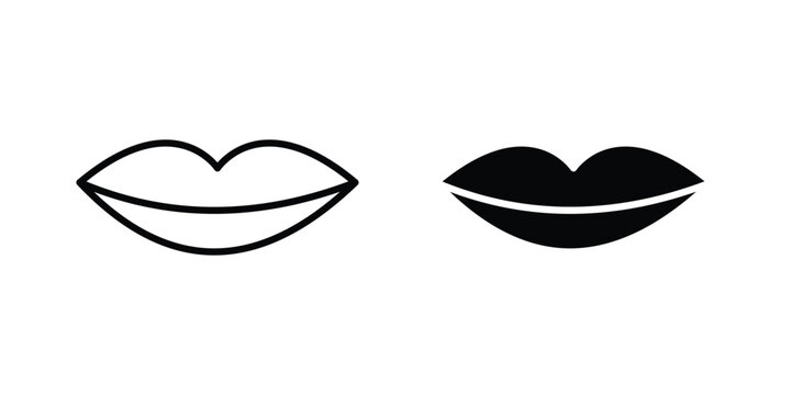 Big lips icon editable pictograms kit