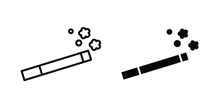 Cigarette icon editable pictograms kit