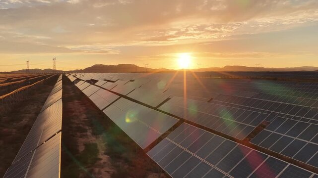 Aerial view of photovoltaic power generation in Northwest China