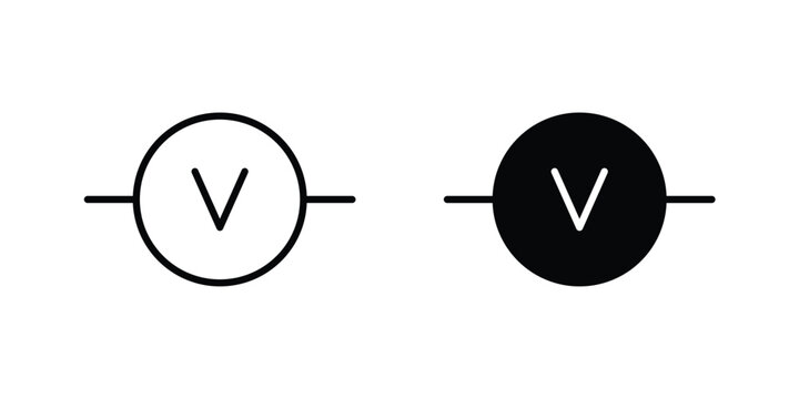 Voltmeter icon editable pictograms kit