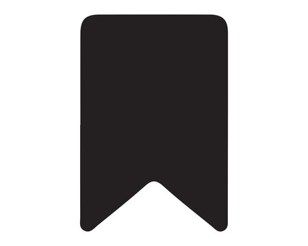 PrintBlack bookmark icon isolated on white. Simple flat ribbon tag for web interface design.