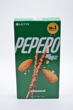 Lotte pepero stick flavor almond box in Manila, Philippines