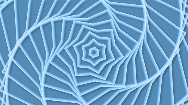 Spiraling pentagonal paper-cut pattern background animation