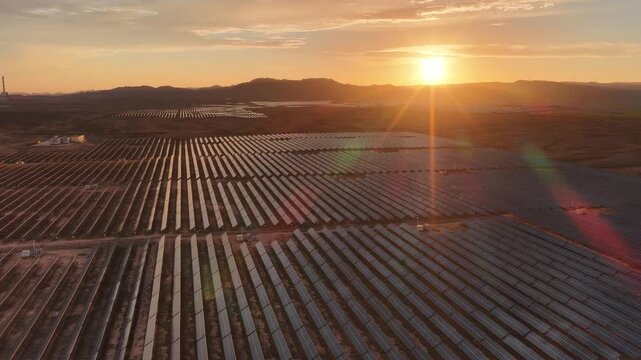 Aerial view of photovoltaic power generation in Northwest China