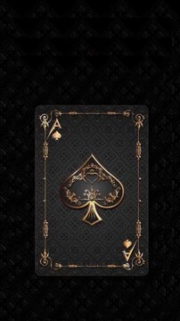Luxury Ace of Spades Playing Card Animation with Elegant Black Gold Design